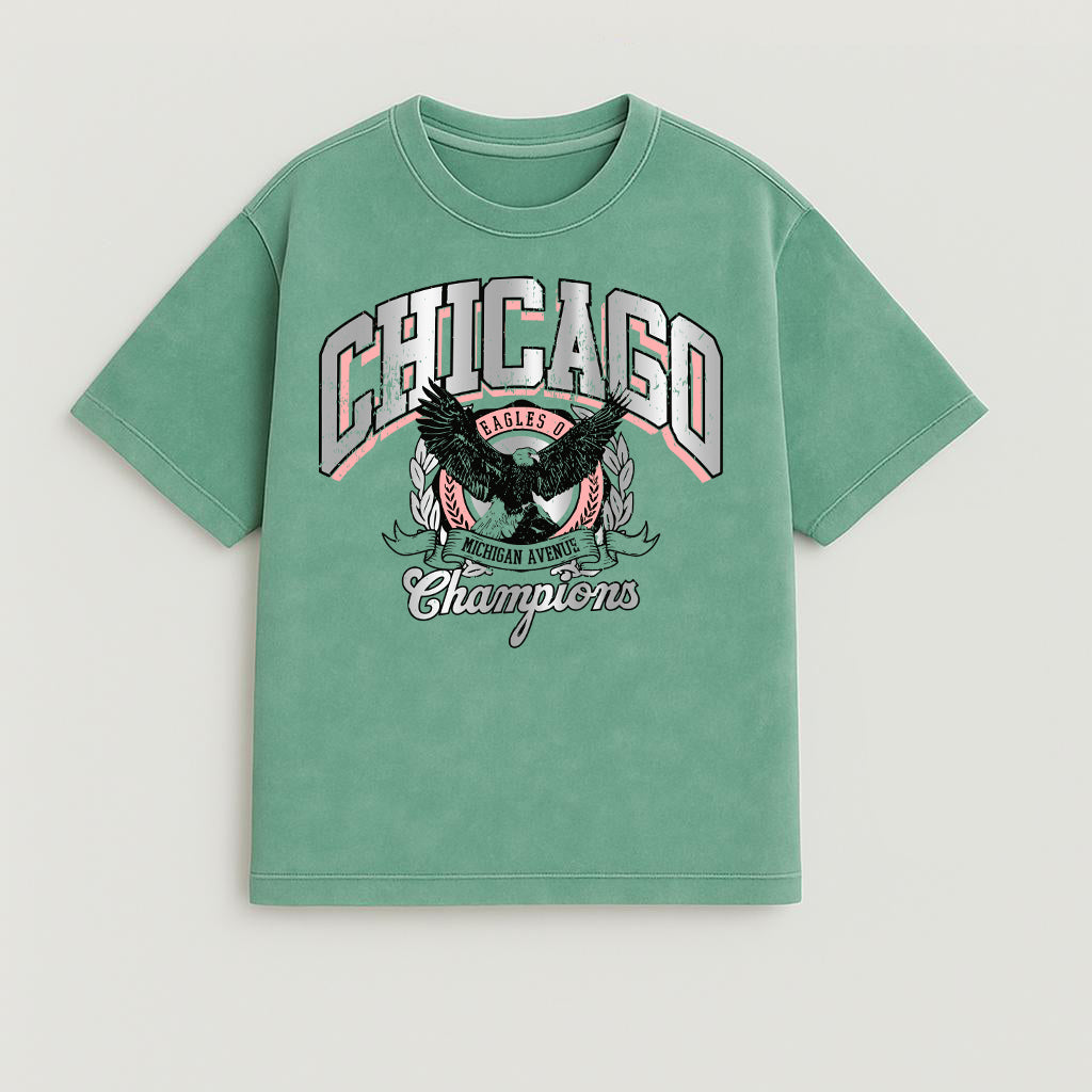 CAMISETA OVERSIZE ACID WASH CHICAGO