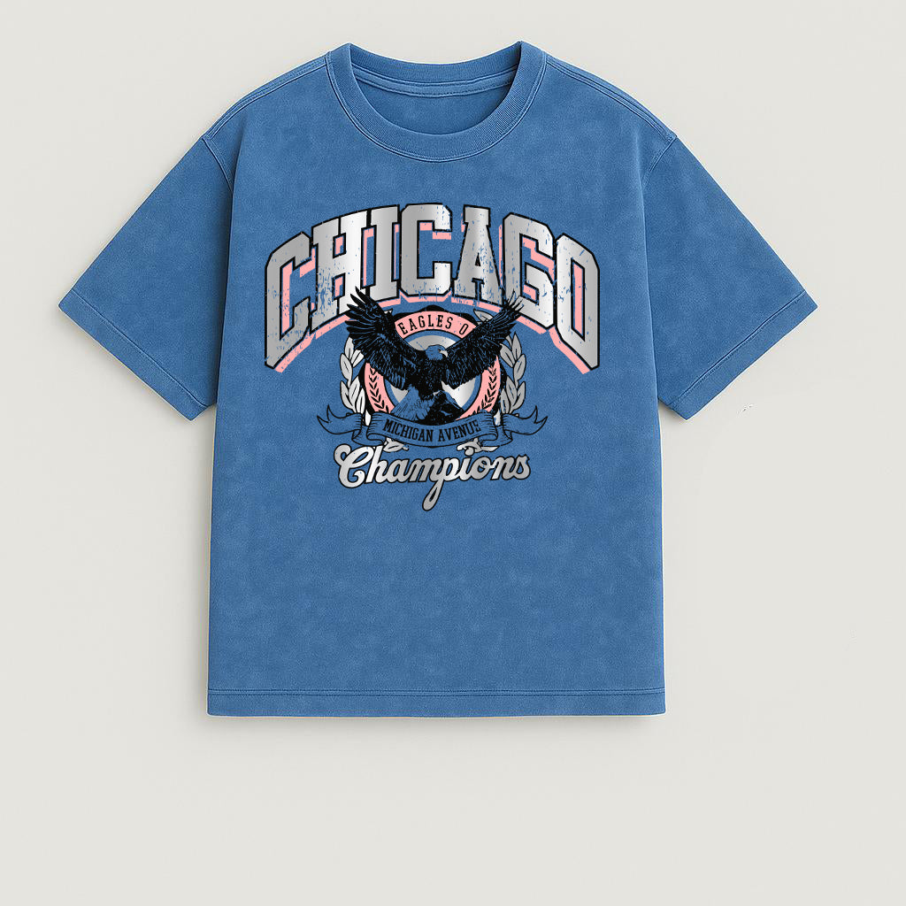 CAMISETA OVERSIZE ACID WASH CHICAGO