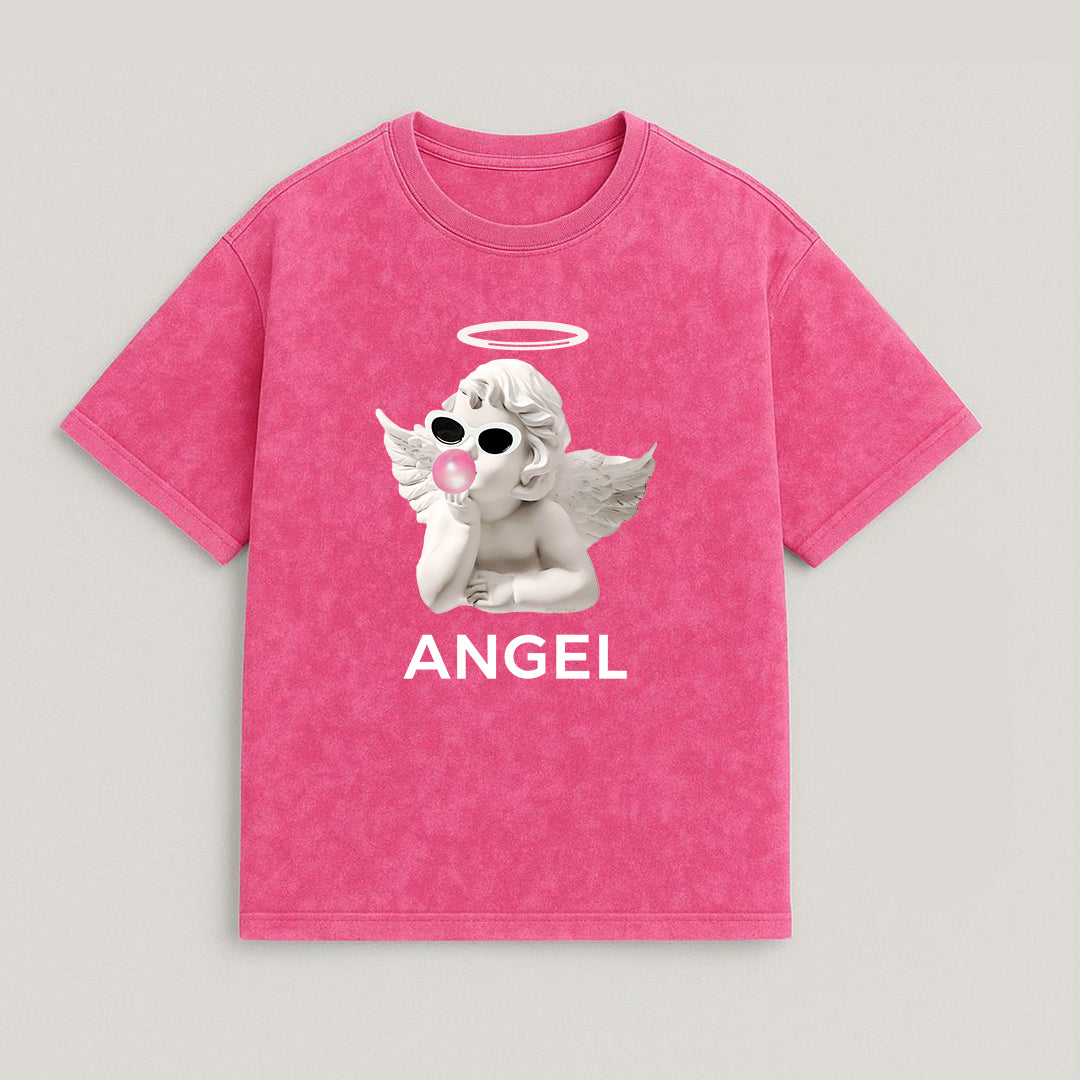 CAMISETA OVERSIZE ACID WASH ANGEL