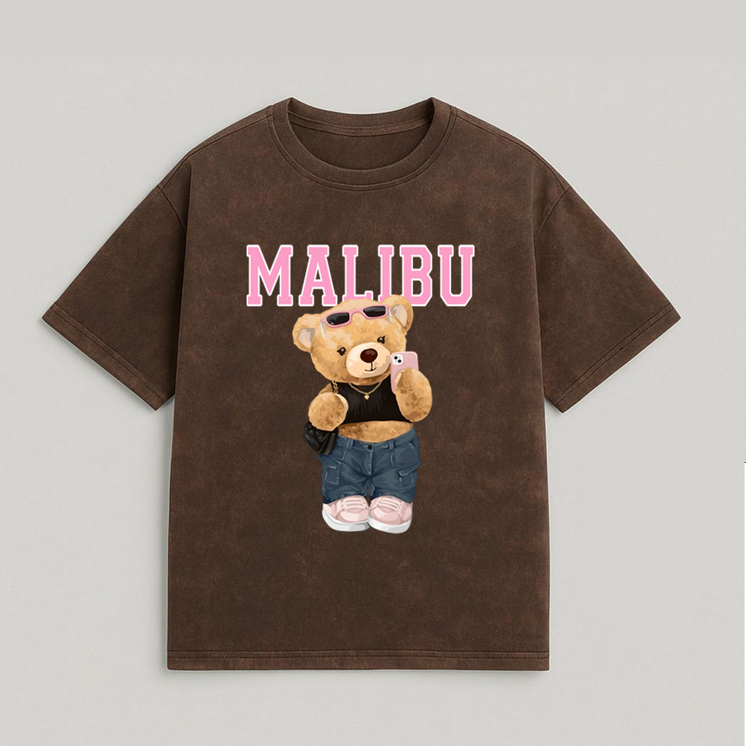 CAMISETA OVERSIZE ACID WASH MALIBU