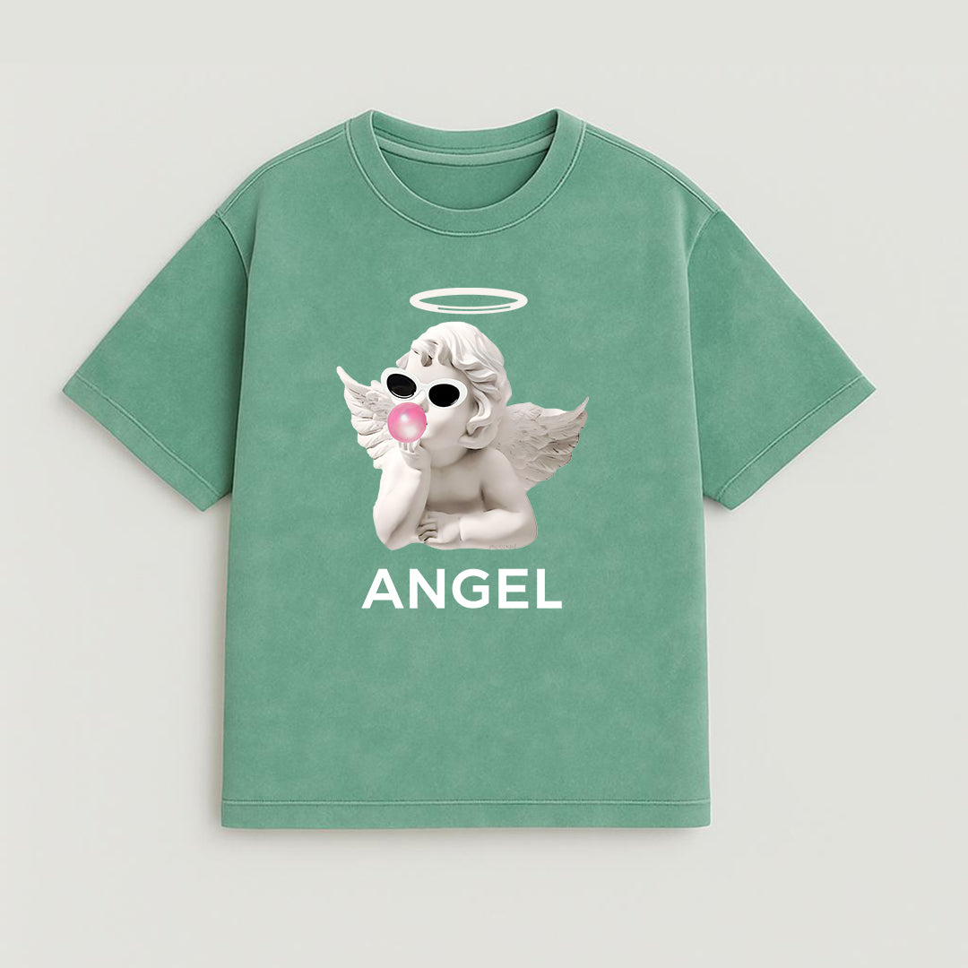 CAMISETA OVERSIZE ACID WASH ANGEL