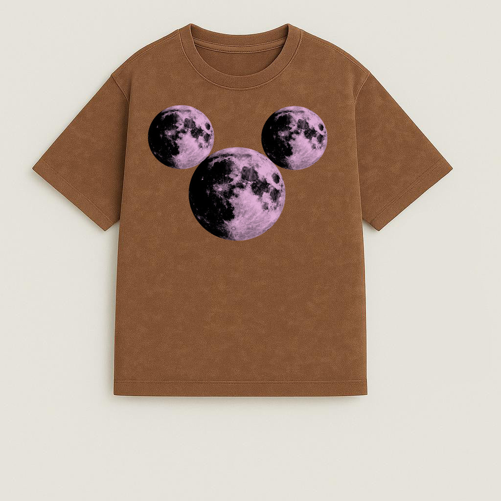 CAMISETA OVERSIZE ACID WASH MICKEY LUNA
