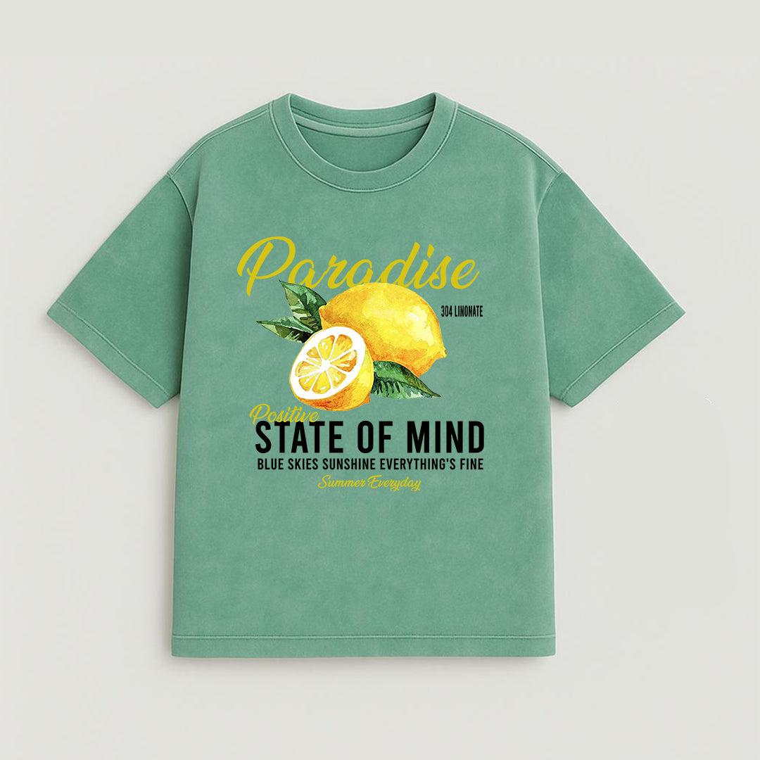 CAMISETA OVERSIZE ACID WASH PARADISE