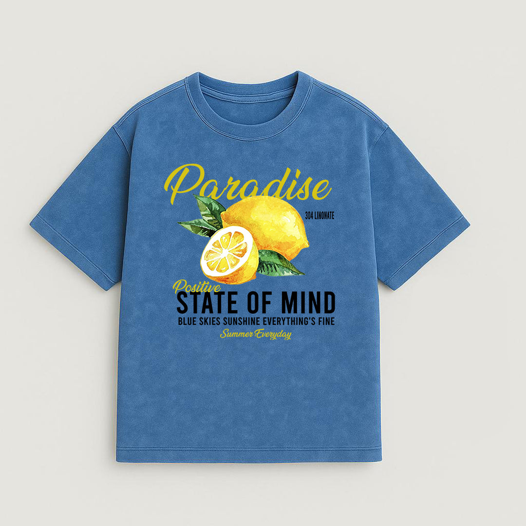 CAMISETA OVERSIZE ACID WASH PARADISE