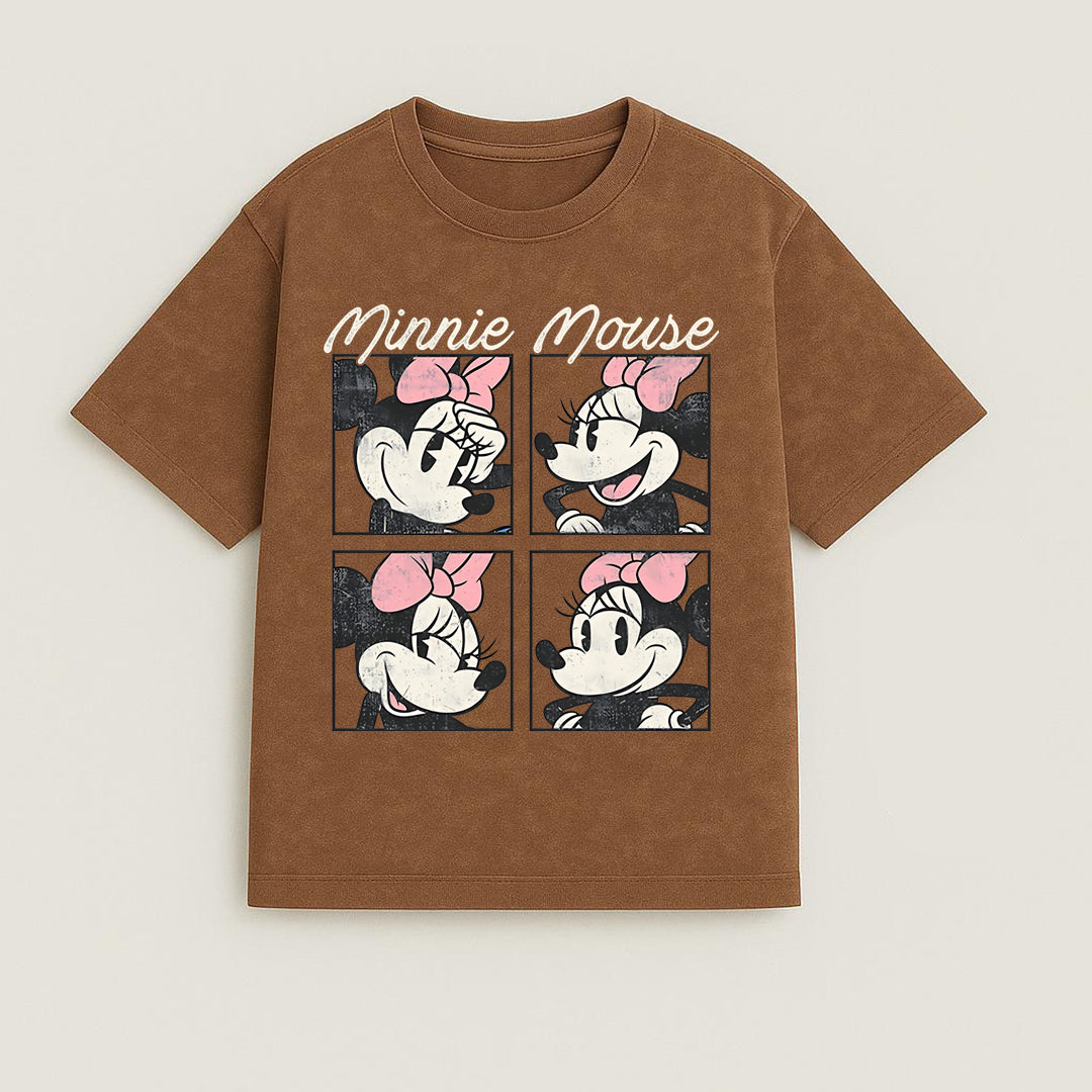 CAMISETA OVERSIZE ACID WASH MINNIE MOUSE