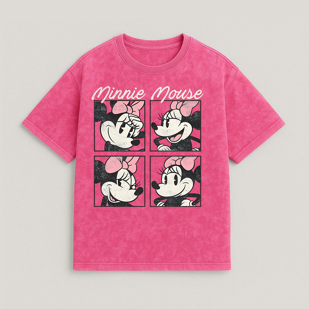 CAMISETA OVERSIZE ACID WASH MINNIE MOUSE