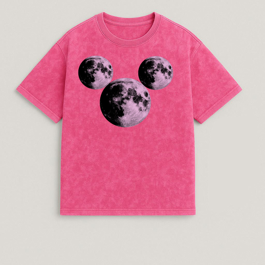 CAMISETA OVERSIZE ACID WASH MICKEY LUNA