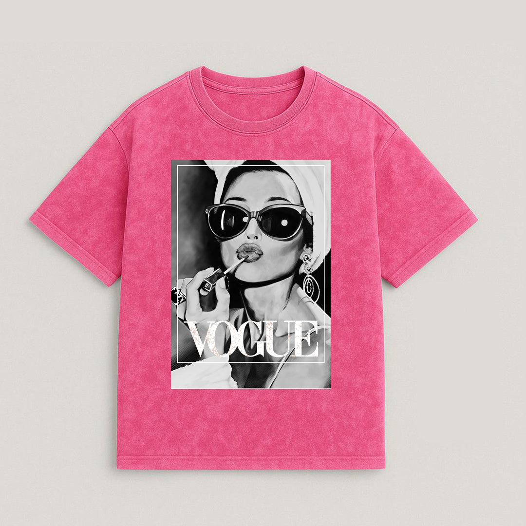 CAMISETA OVERSIZE ACID WASH MUJER