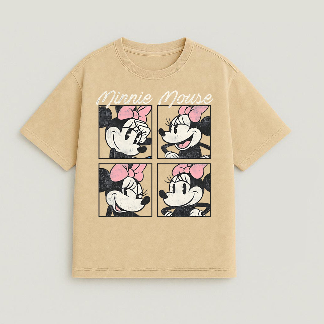 CAMISETA OVERSIZE ACID WASH MINNIE MOUSE