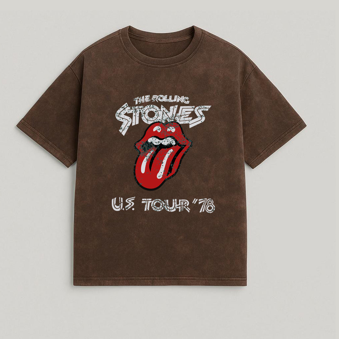 CAMISETA OVERSIZE ACID WASH ROLLING STONES