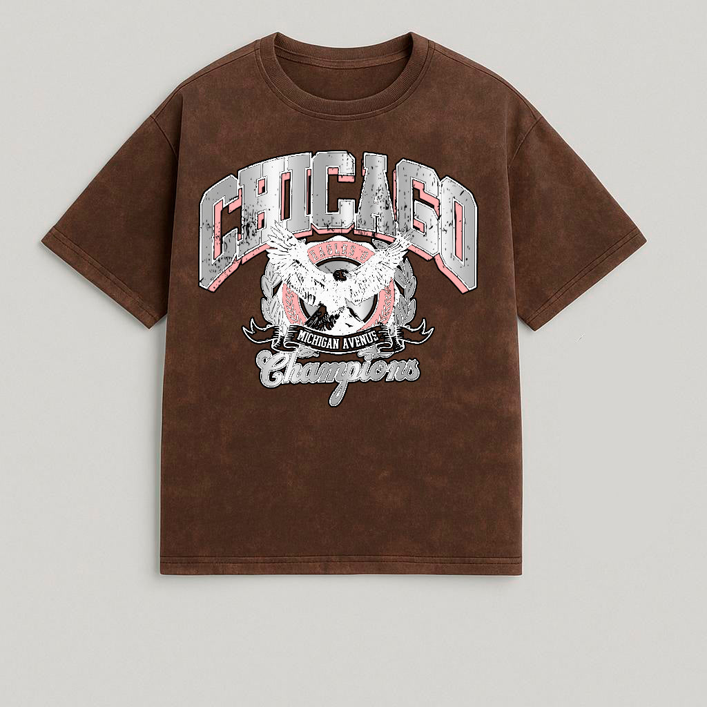 CAMISETA OVERSIZE ACID WASH CHICAGO