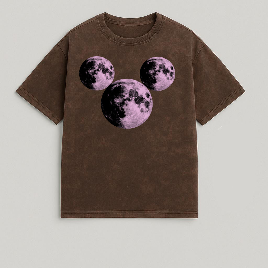 CAMISETA OVERSIZE ACID WASH MICKEY LUNA