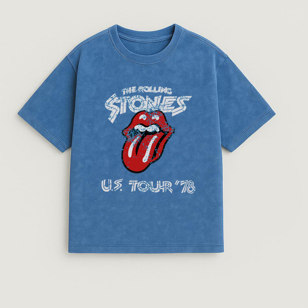 CAMISETA OVERSIZE ACID WASH ROLLING STONES
