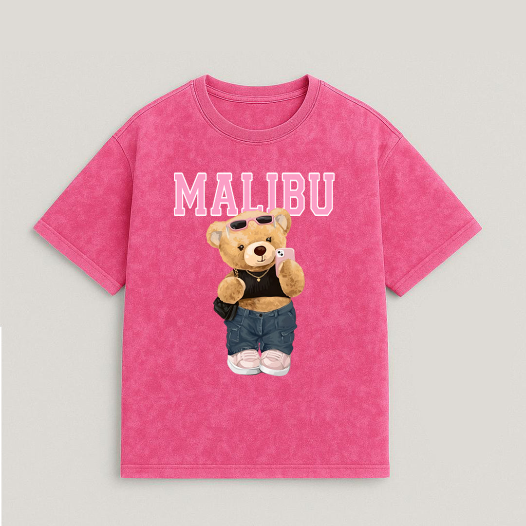 CAMISETA OVERSIZE ACID WASH MALIBU