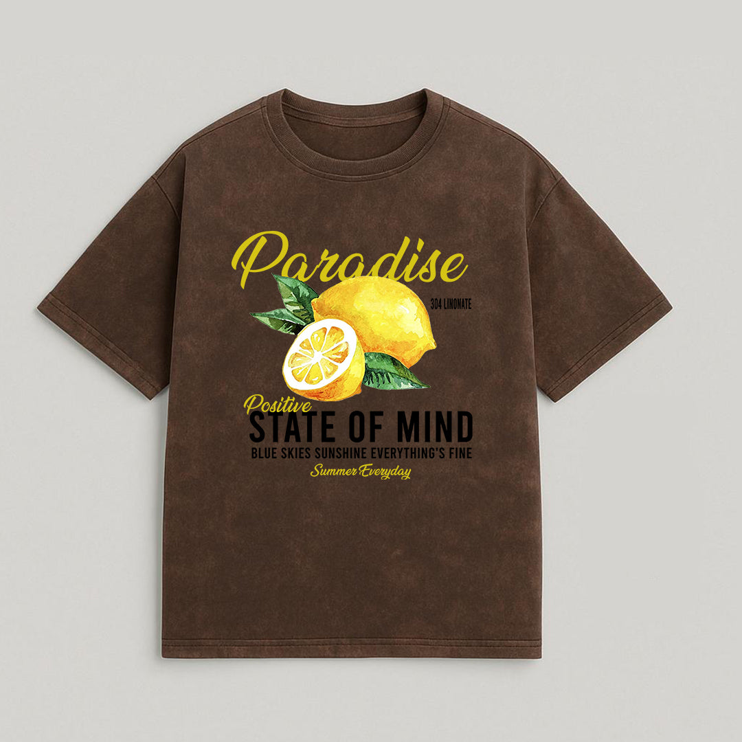 CAMISETA OVERSIZE ACID WASH PARADISE