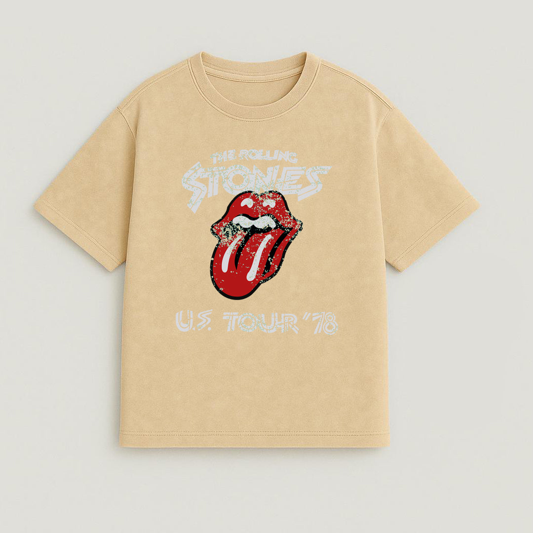 CAMISETA OVERSIZE ACID WASH ROLLING STONES