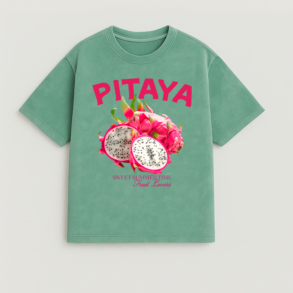 CAMISETA OVERSIZE ACID WASH PITAYA