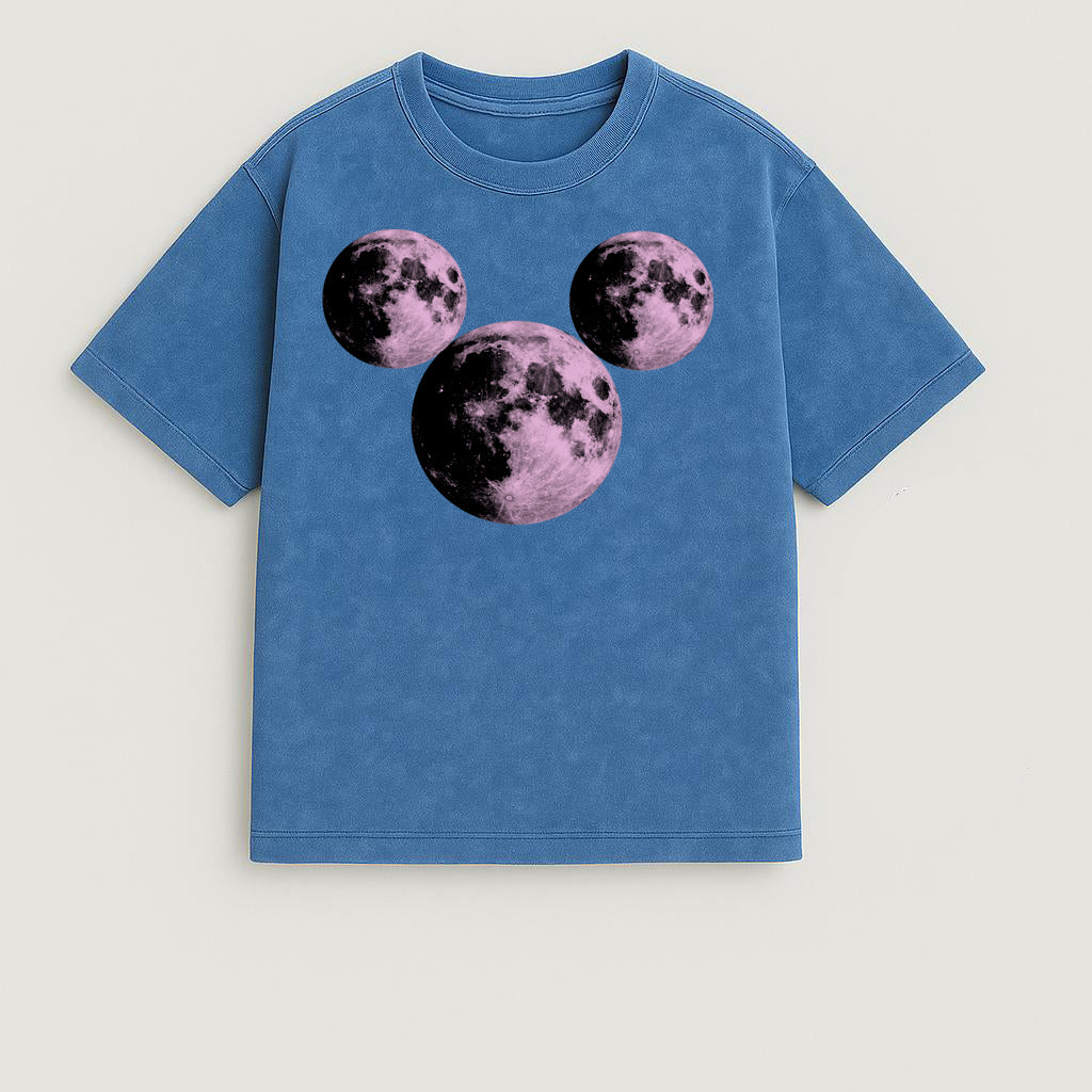 CAMISETA OVERSIZE ACID WASH MICKEY LUNA