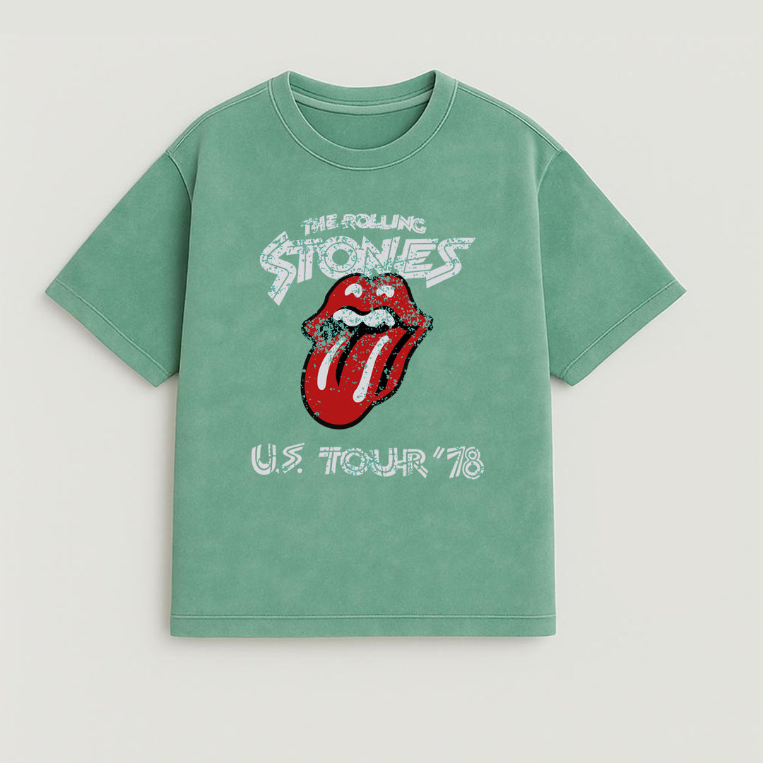 CAMISETA OVERSIZE ACID WASH ROLLING STONES
