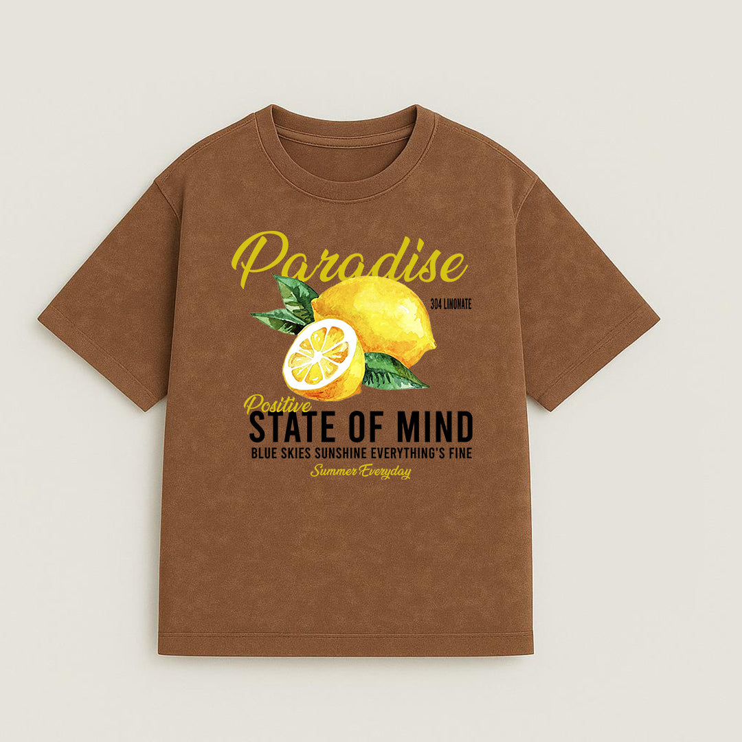 CAMISETA OVERSIZE ACID WASH PARADISE