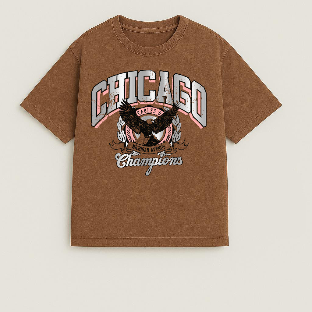 CAMISETA OVERSIZE ACID WASH CHICAGO