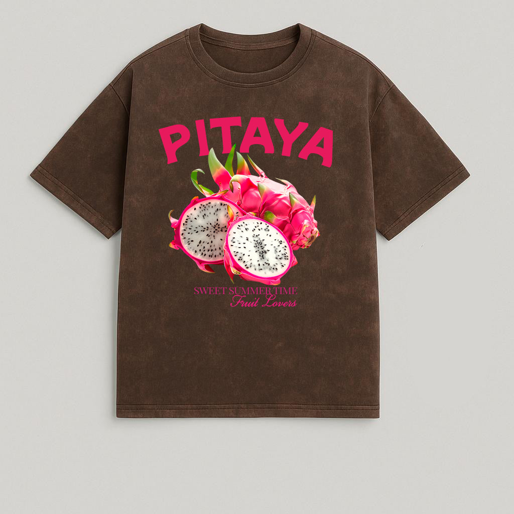 CAMISETA OVERSIZE ACID WASH PITAYA