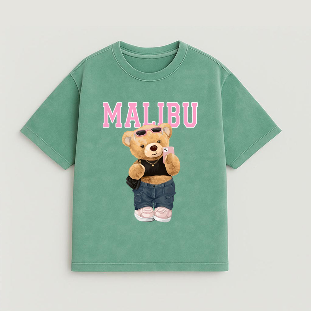 CAMISETA OVERSIZE ACID WASH MALIBU