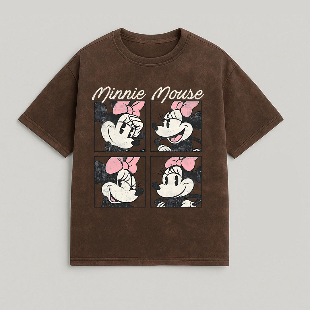 CAMISETA OVERSIZE ACID WASH MINNIE MOUSE