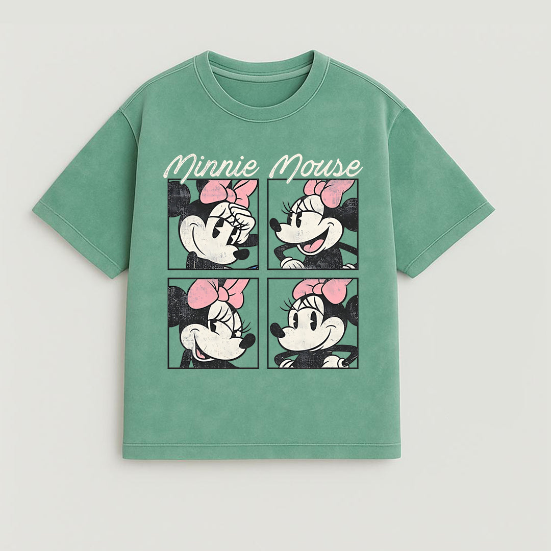 CAMISETA OVERSIZE ACID WASH MINNIE MOUSE