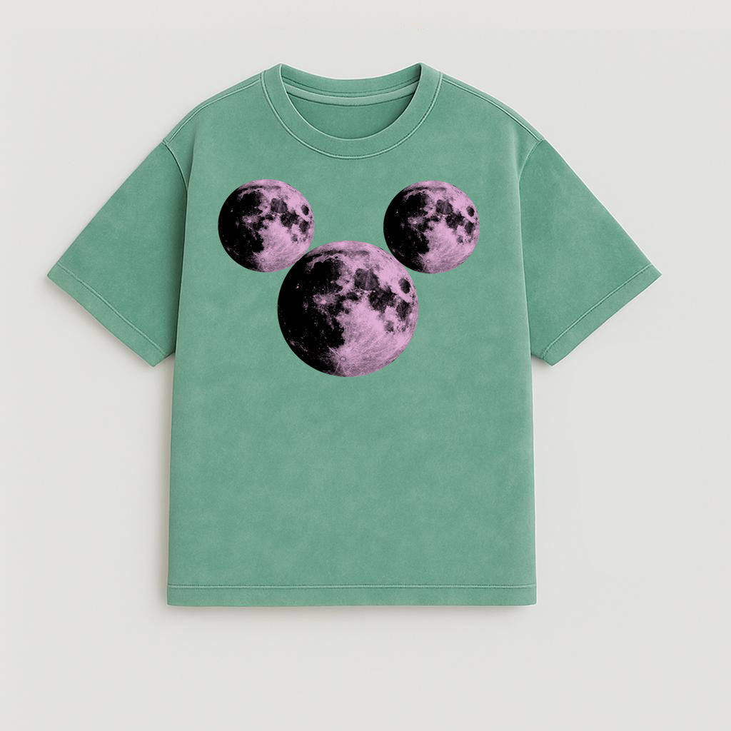 CAMISETA OVERSIZE ACID WASH MICKEY LUNA