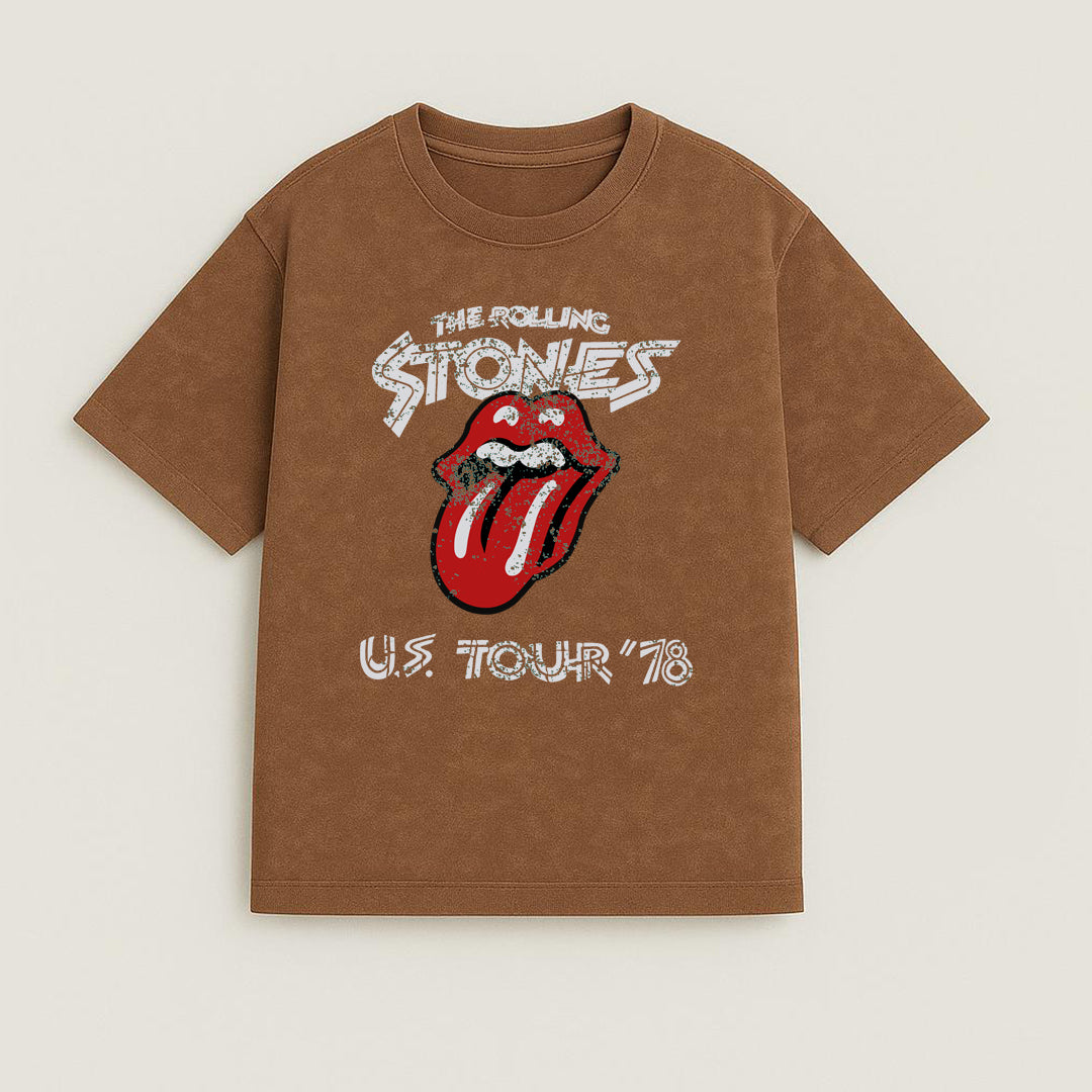 CAMISETA OVERSIZE ACID WASH ROLLING STONES