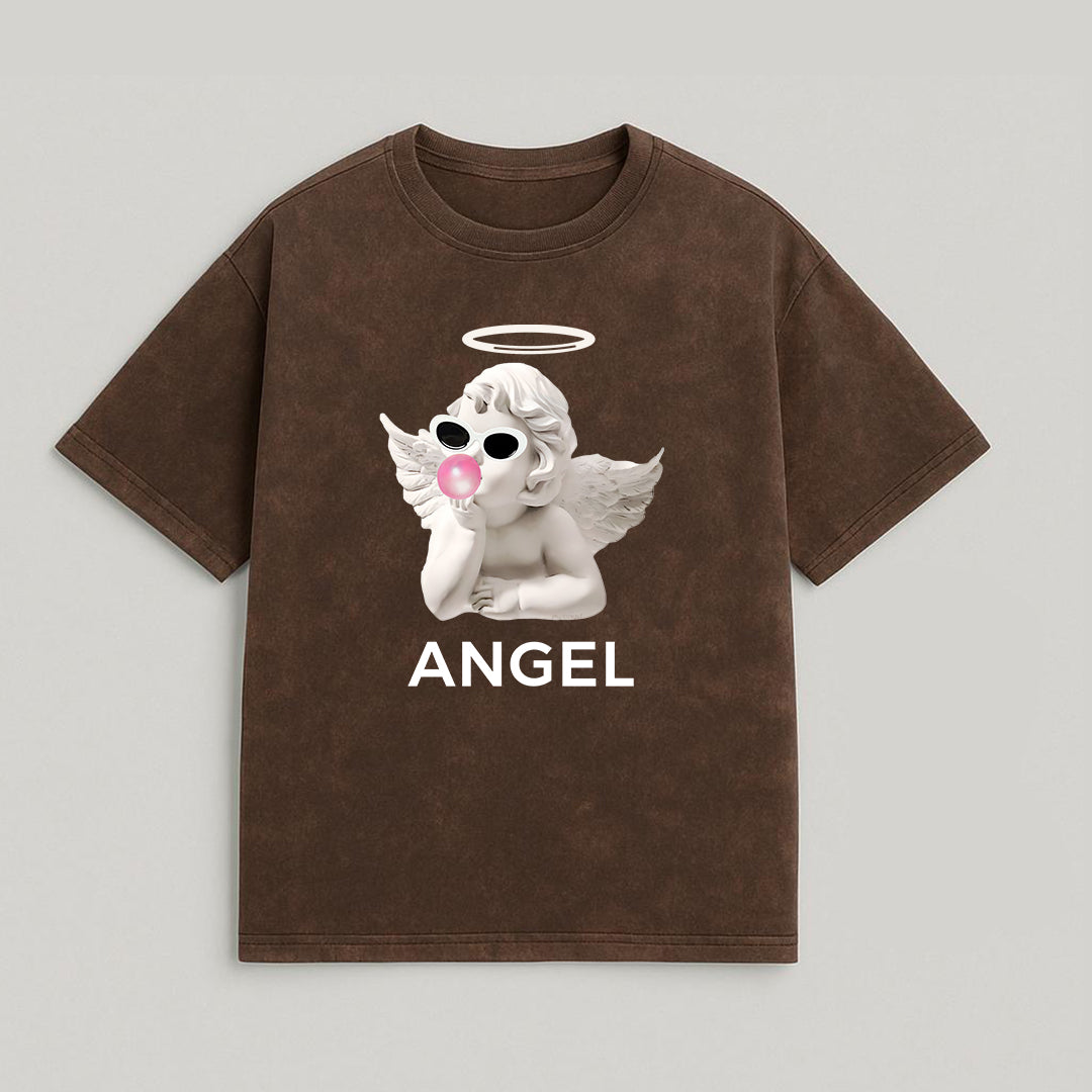 CAMISETA OVERSIZE ACID WASH ANGEL