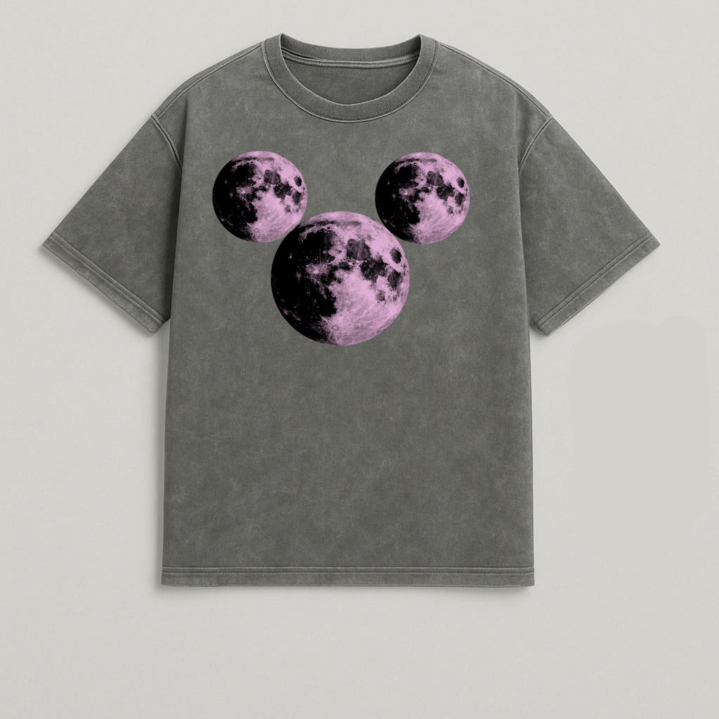 CAMISETA OVERSIZE ACID WASH MICKEY LUNA