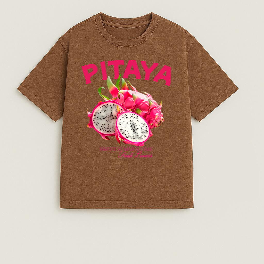 CAMISETA OVERSIZE ACID WASH PITAYA