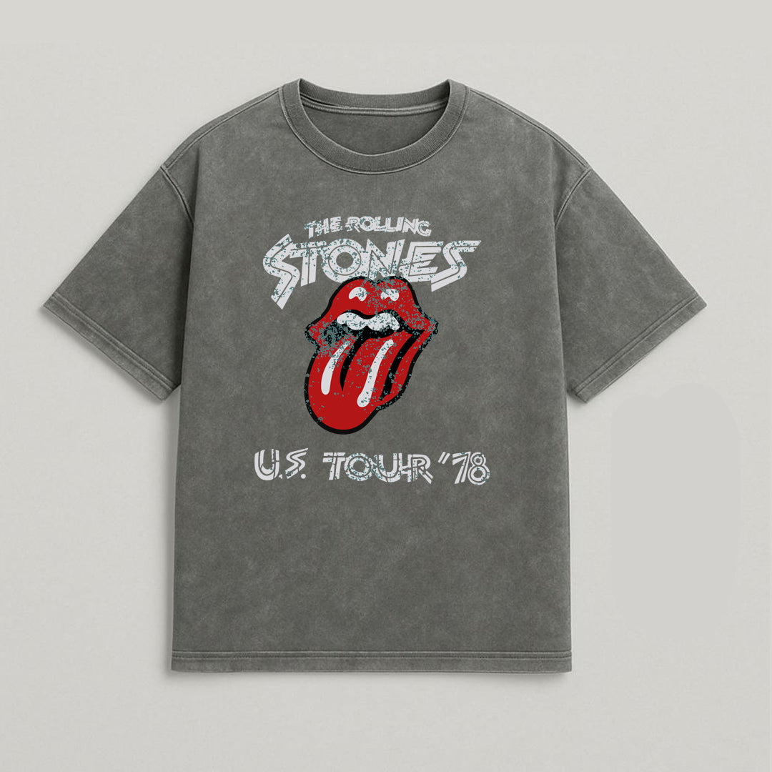 CAMISETA OVERSIZE ACID WASH ROLLING STONES
