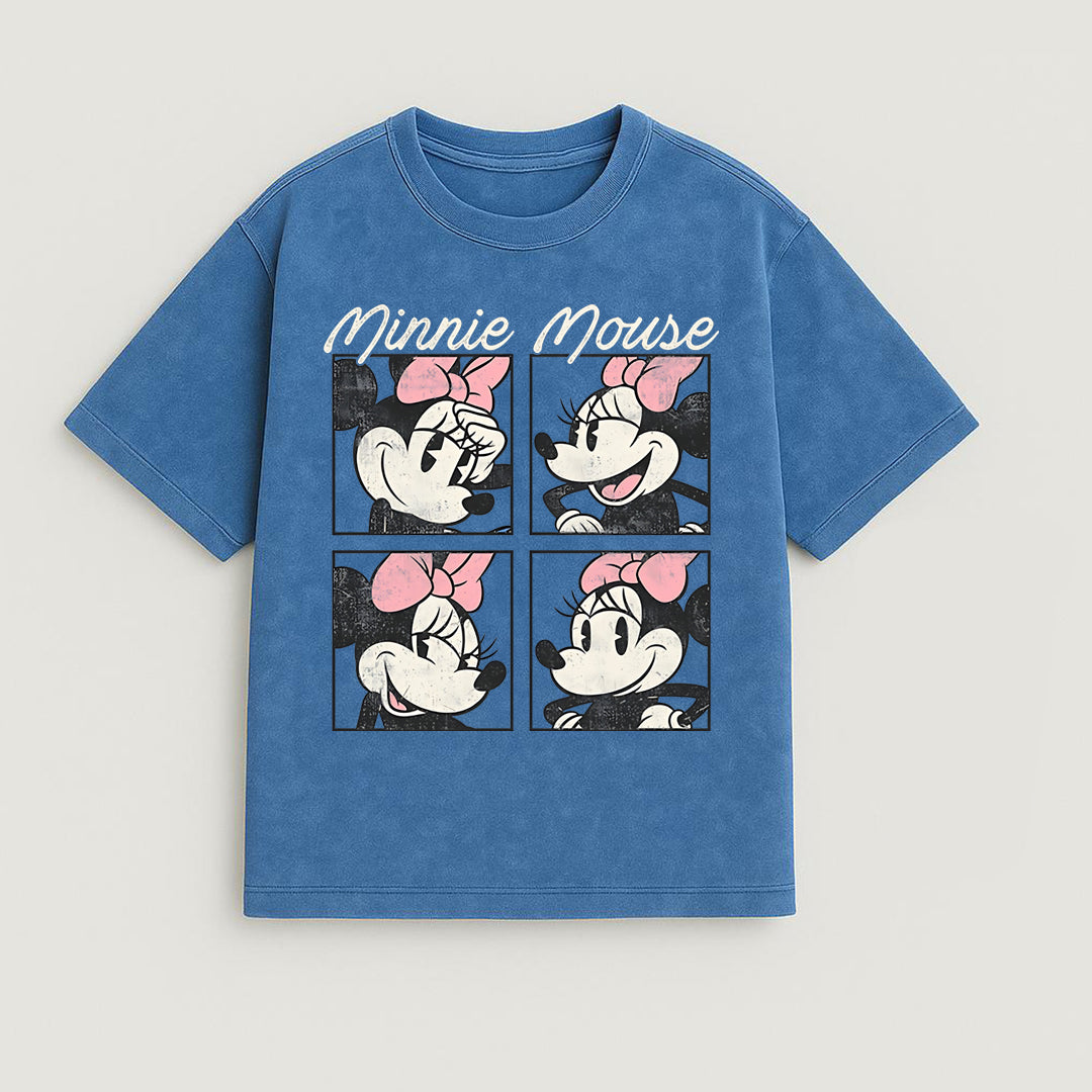 CAMISETA OVERSIZE ACID WASH MINNIE MOUSE