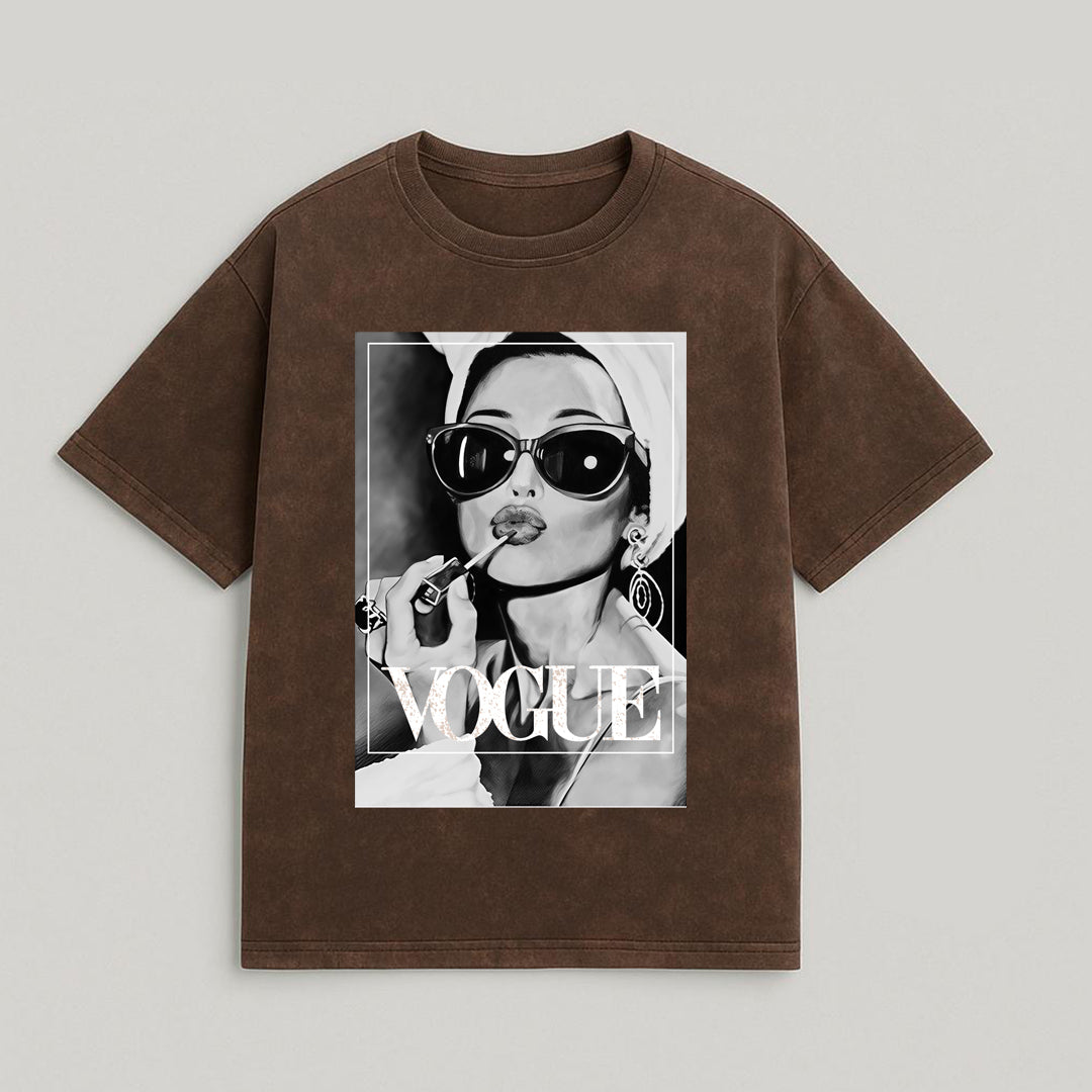 CAMISETA OVERSIZE ACID WASH MUJER