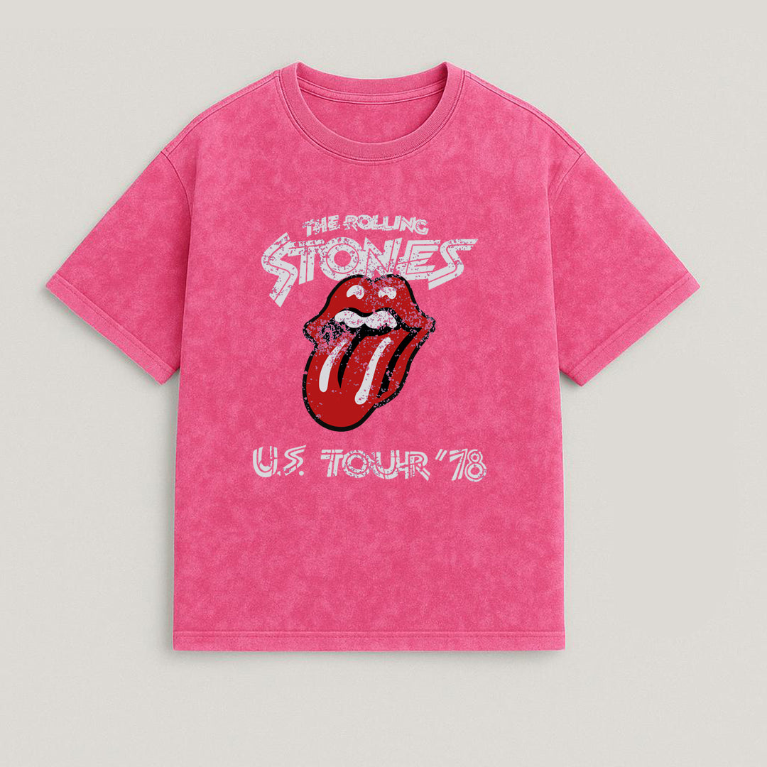 CAMISETA OVERSIZE ACID WASH ROLLING STONES