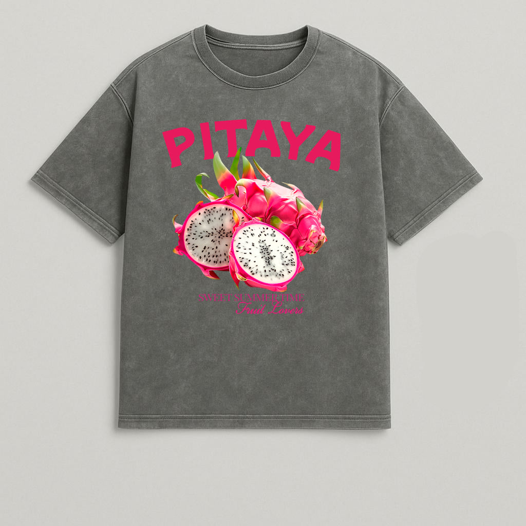 CAMISETA OVERSIZE ACID WASH PITAYA