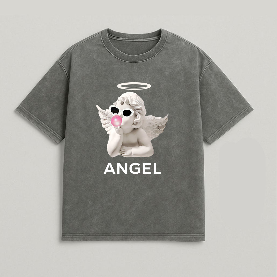CAMISETA OVERSIZE ACID WASH ANGEL