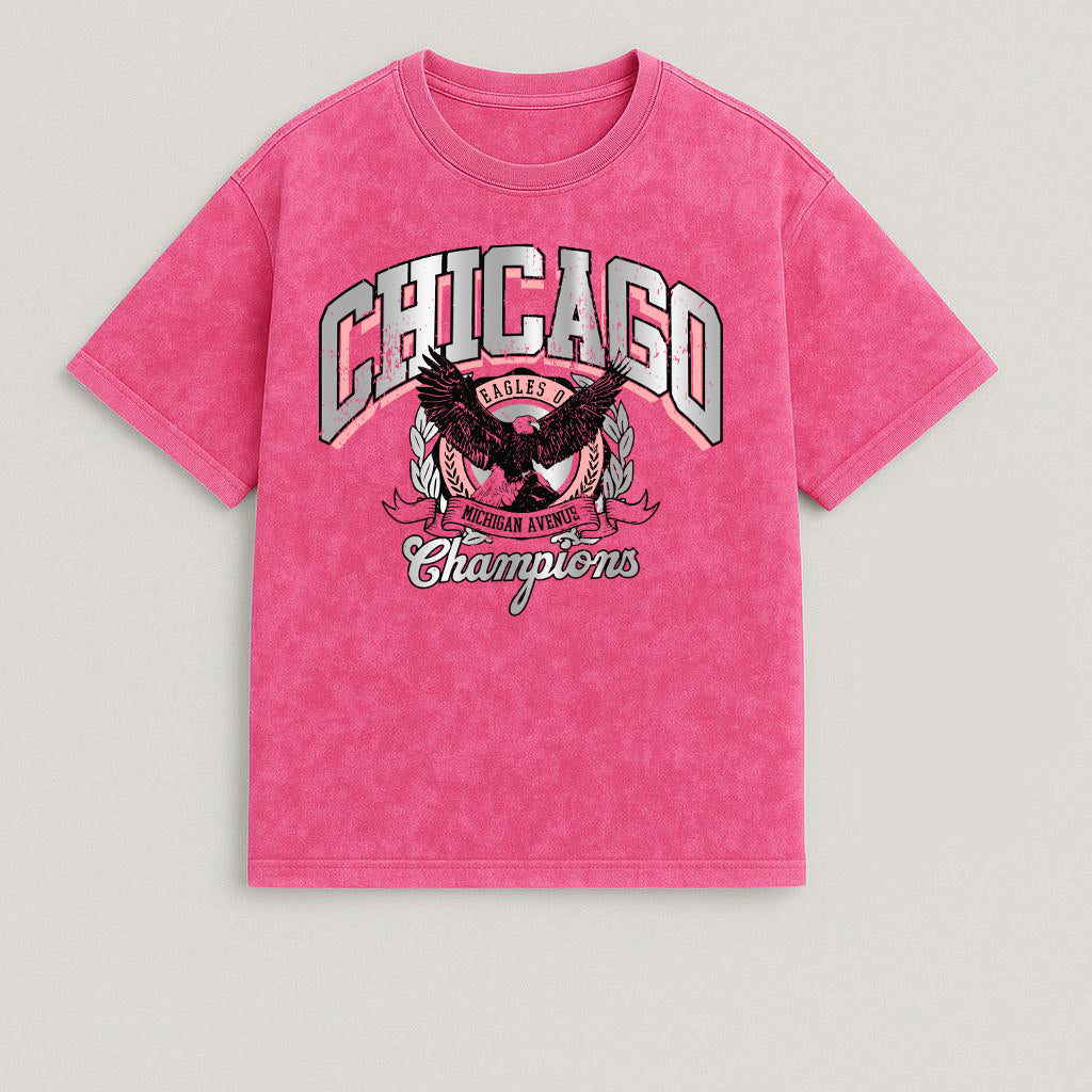 CAMISETA OVERSIZE ACID WASH CHICAGO